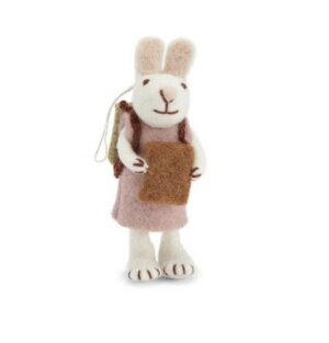 Bunny - White with Lavender Dress & Book